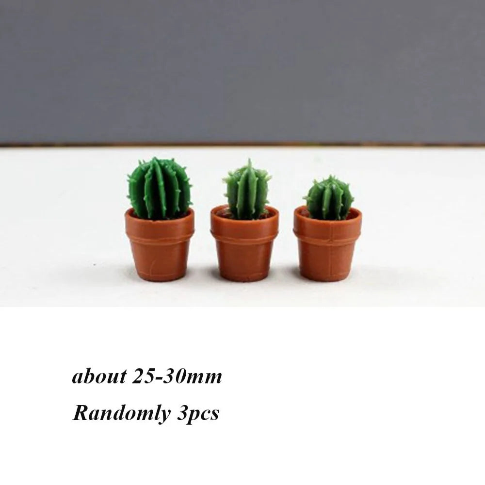 3-Pack 1:12 Dollhouse Miniature Potted Plants & Bonsai Decor Dollhouse Accessories Axl 7