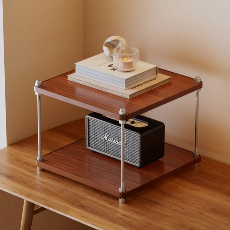 Wooden Multi-Layer Square Storage Rack – Stackable Shelf Wooden Storage Shelf Axl