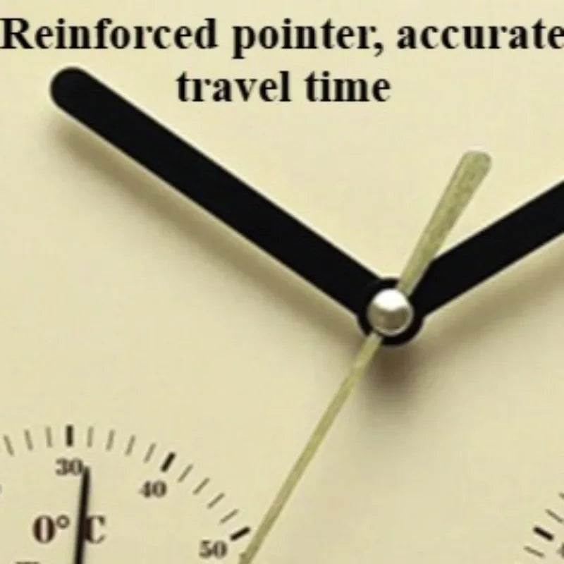 Nordic Quartz Wall Clock with Thermometer | Round Home Decor Quartz Wall Clock Axl