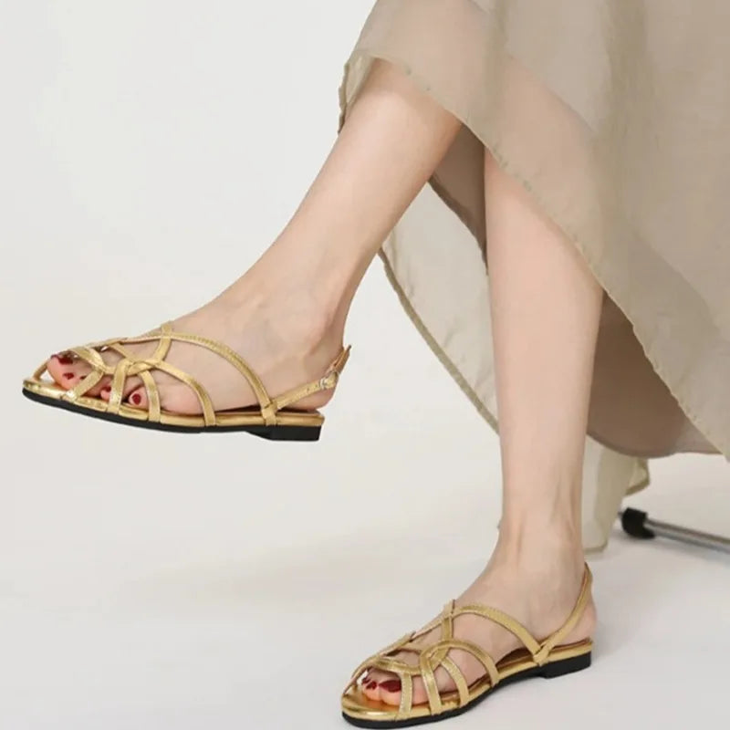 Women's Roman Flat Sandals – Casual Summer Gladiator Shoes Flat Sandals Axl