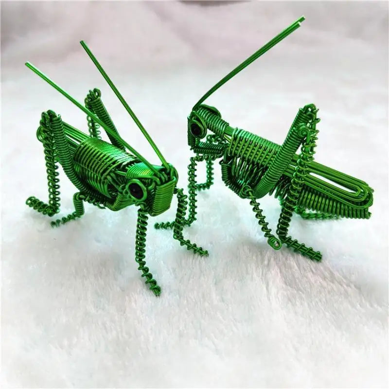 Handmade Wire Grasshopper Figurine – Desk & Shelf Decor Wire Art Figurine Axl