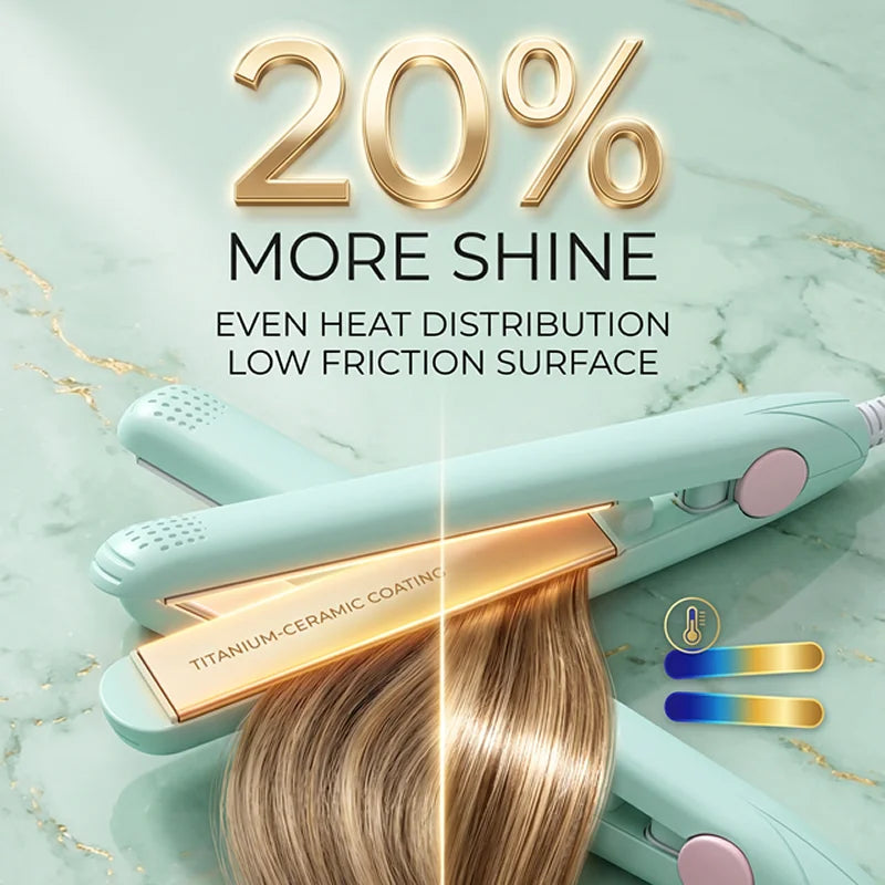 3-in-1 Mini Ceramic Hair Straightener & Curling Iron | Flat Iron Hair Straightener Iron Axl