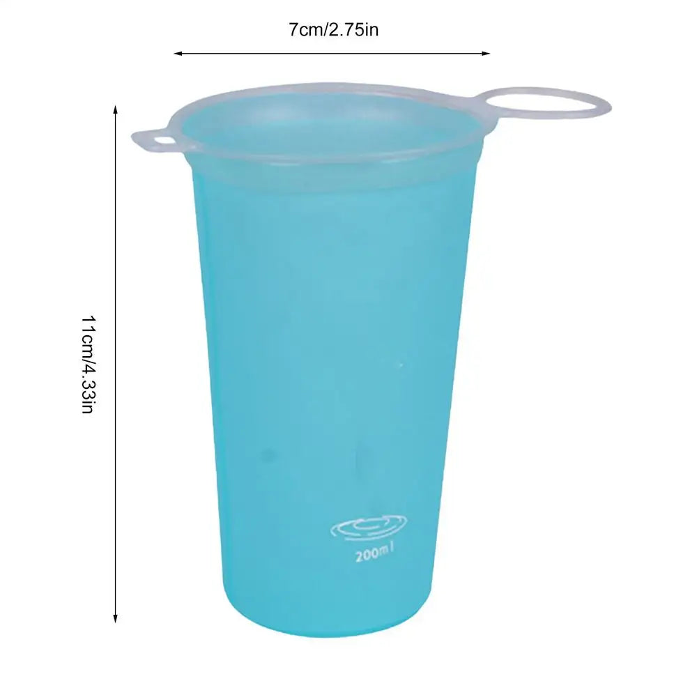 Foldable Soft Sports Water Bottle 200ml | Lightweight Travel Flask Foldable Water Bottle Axl Sky Blue
