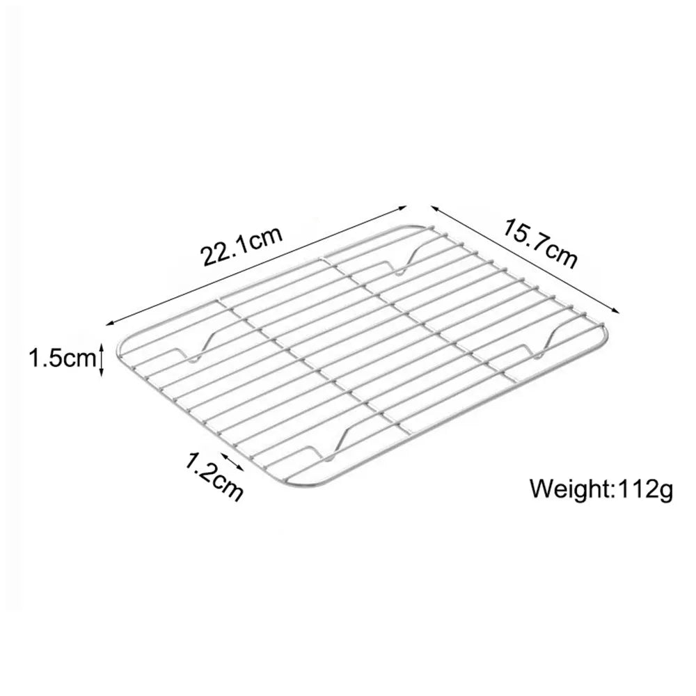 Stainless Steel BBQ Grill Rack – Non-Stick Cooling & Baking Tray Cooling & Grill Rack Axl 22.1x15.7cm