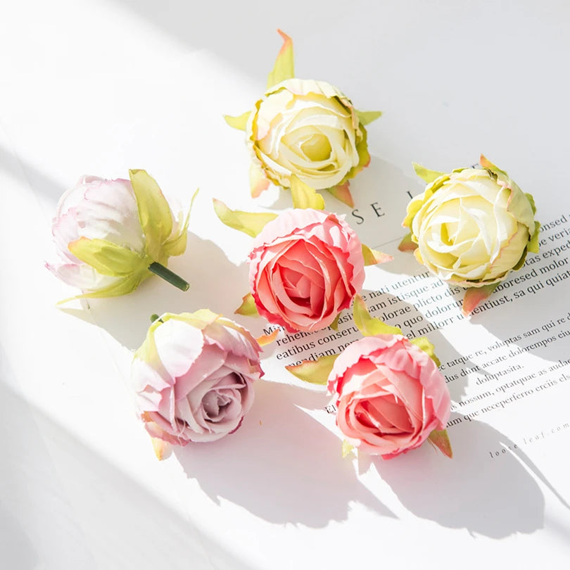 Silk Rose Tea Bud Artificial Flowers – 30 or 100 Pack Artificial Silk Flowers Axl