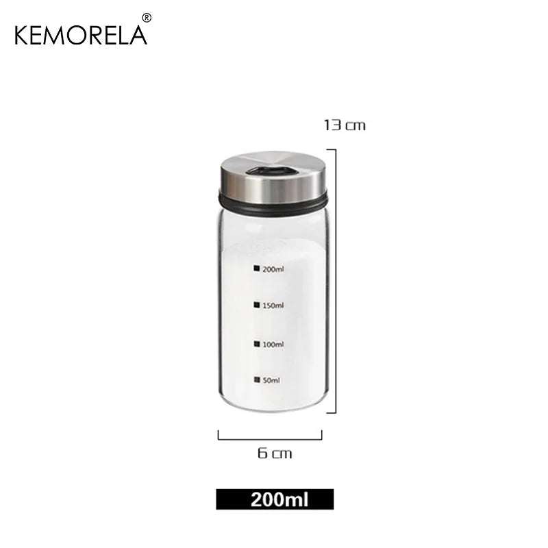 Glass Spice & Pepper Shaker | Stainless Steel Rotatable Cap Spice Shaker Bottle Axl 200ML