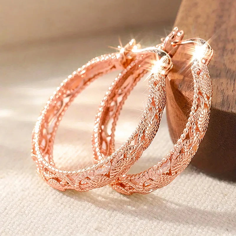 Huitan Large Geometric Hoop Earrings – Bohemian Party Jewelry Hoop Earrings Axl