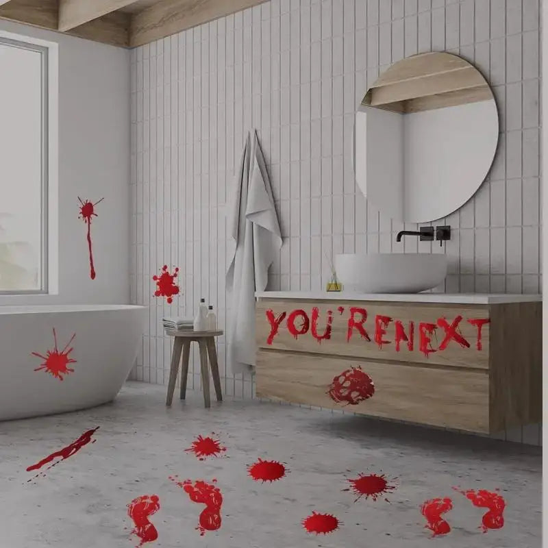 Halloween Blood Handprint Wall & Window Stickers | Horror Decals Halloween Wall Decals Axl