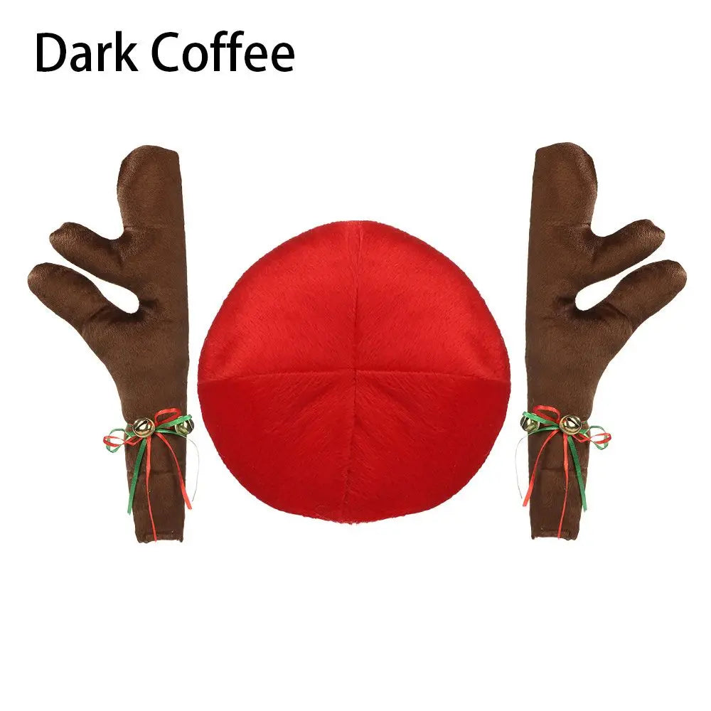 Christmas Reindeer Car Decoration – Antlers & Red Nose Kit Car Holiday Decoration Axl Dark Coffee