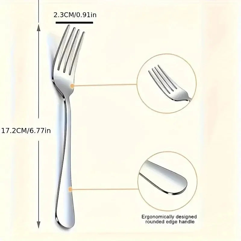 12-Piece Stainless Steel Forks | Mirror Finish, Dishwasher Safe Stainless Steel Forks Axl