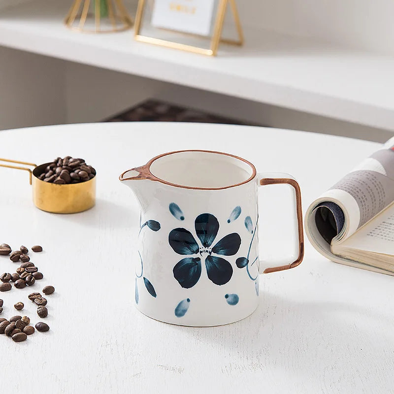 Ceramic Pour Over Coffee Dripper Set 500ml – Blue & White Pour Over Coffee Dripper Axl Sharing pot