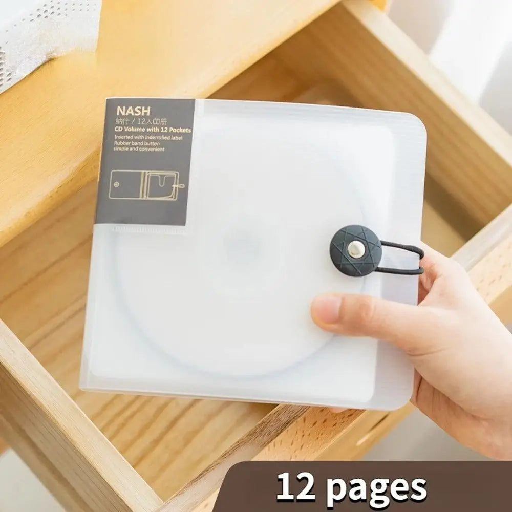 Portable Transparent CD Storage Case – 12 Disc DVD Wallet CD DVD Storage Wallet Axl