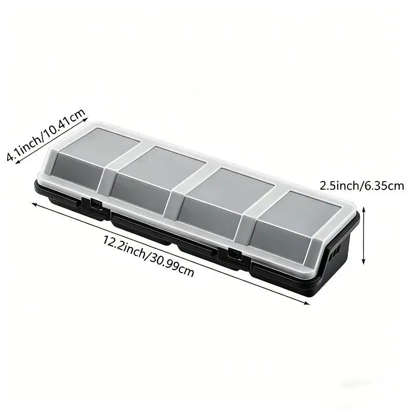 4-Compartment Plastic Parts Storage Box with Lid | Screw Organizer Parts Storage Box Axl 003