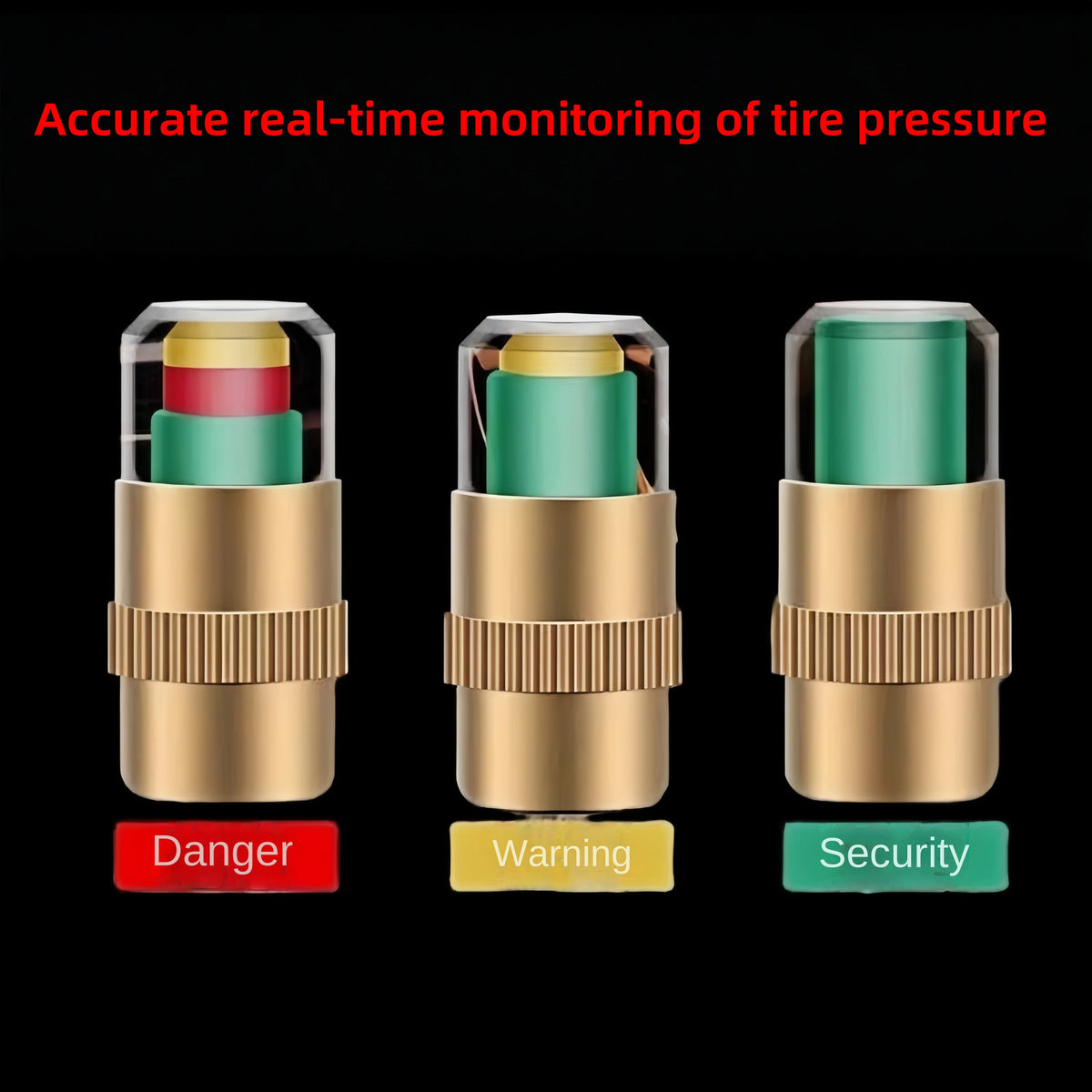 Tire Pressure Indicator Valve Caps 4-Pack | Visual Alert Tire Pressure Caps Axl