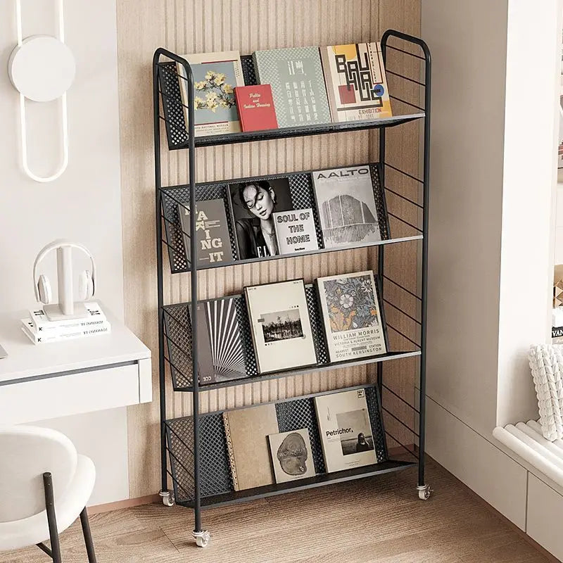 Nordic 3-Tier Rolling Metal Storage Shelf with Wheels Rolling Storage Shelf Axl