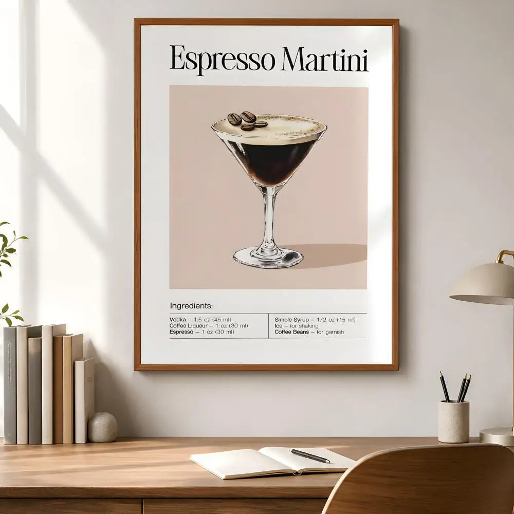 Espresso Martini Wall Poster – Self-Adhesive HD Art Print Wall Art Poster Axl