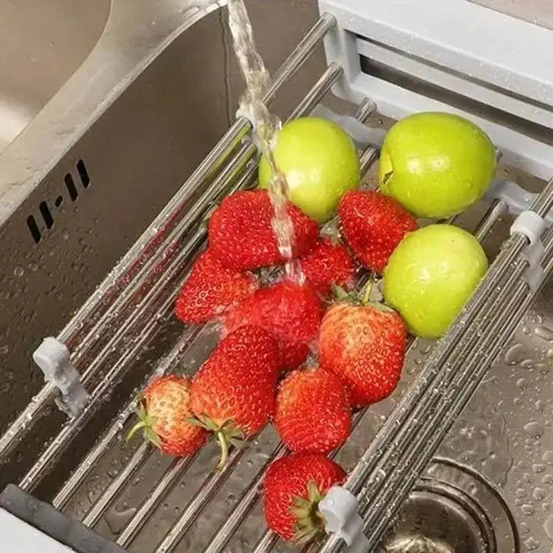 Adjustable Stainless Steel Sink Dish Drying Rack & Drain Basket Sink Dish Drying Rack Axl