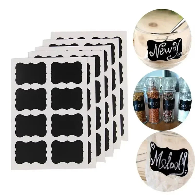 48 PCS Chalkboard Jar Labels – DIY Kitchen Stickers (6 Sheets) Chalkboard Labels Axl
