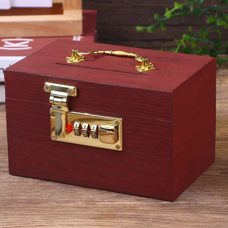 Wooden Password Lock Piggy Bank – Coin & Money Savings Box Wooden Piggy Bank Axl