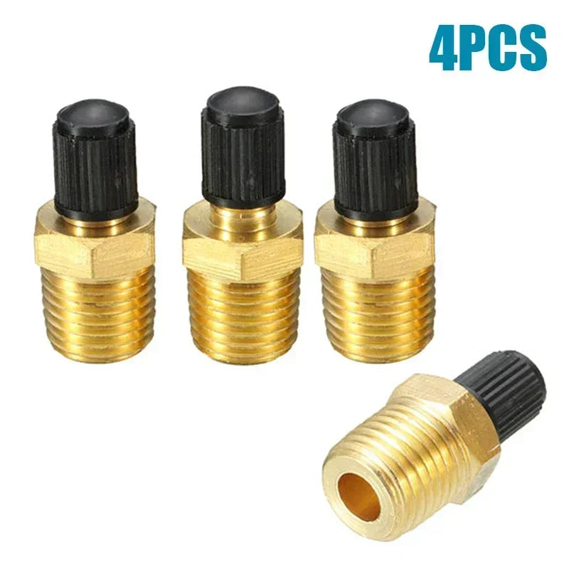 4-Pack 1/4" NPT Solid Brass Air Compressor Tank Fill Valve Air Compressor Valve Axl