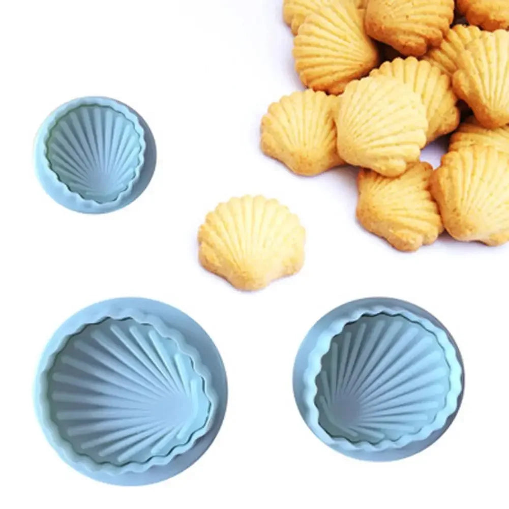 3-Piece Shell Silicone Mold Set – Cake, Cookie & Fondant Tool Silicone Baking Mold Axl