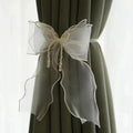 Lace Curtain Tiebacks Pearl Bow – 1 Pair | Bedroom & Living Room Curtain Tiebacks Axl white