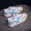 YBQJOO Women's White Sneakers – Breathable Flat Casual Shoes Women's Sneakers Axl Blue 40