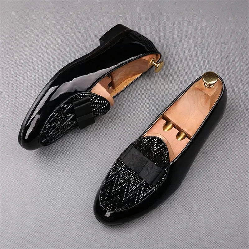 Men's Patchwork Leather Loafers – Wedding & Party Dress Shoes Men's Dress Loafers Axl