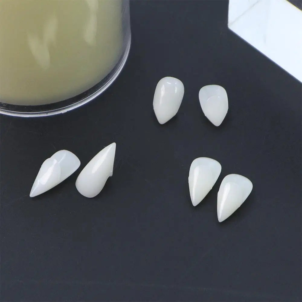 Halloween Vampire Fangs – Scary Cosplay Teeth Props 2 Pack Costume Fang Props Axl