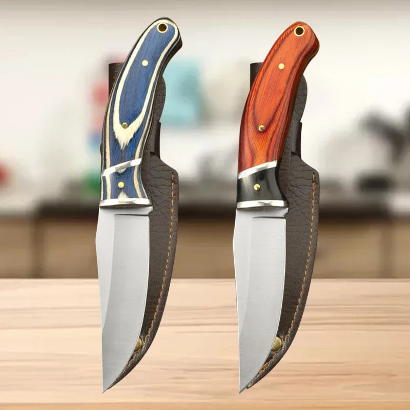 Stainless Steel Boning & Slicing Knife Set | Wood Handle Kitchen Knife Set Axl Knife AB