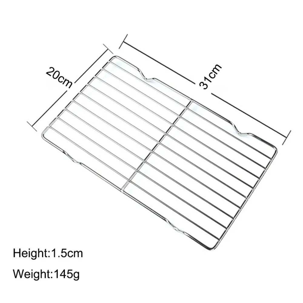Stainless Steel BBQ Grill Rack – Non-Stick Cooling & Baking Tray Cooling & Grill Rack Axl 31x20cm