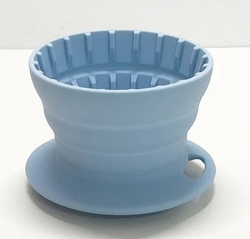 Collapsible Silicone Pour Over Coffee Dripper for Travel & Camping Coffee Dripper Axl Light Blue