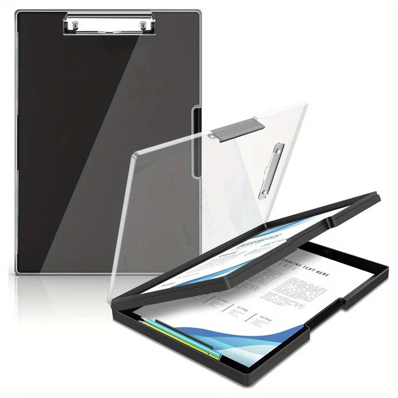 Black Storage Clipboard with 2 Storage Boxes – Heavy Duty Storage Clipboard Axl black
