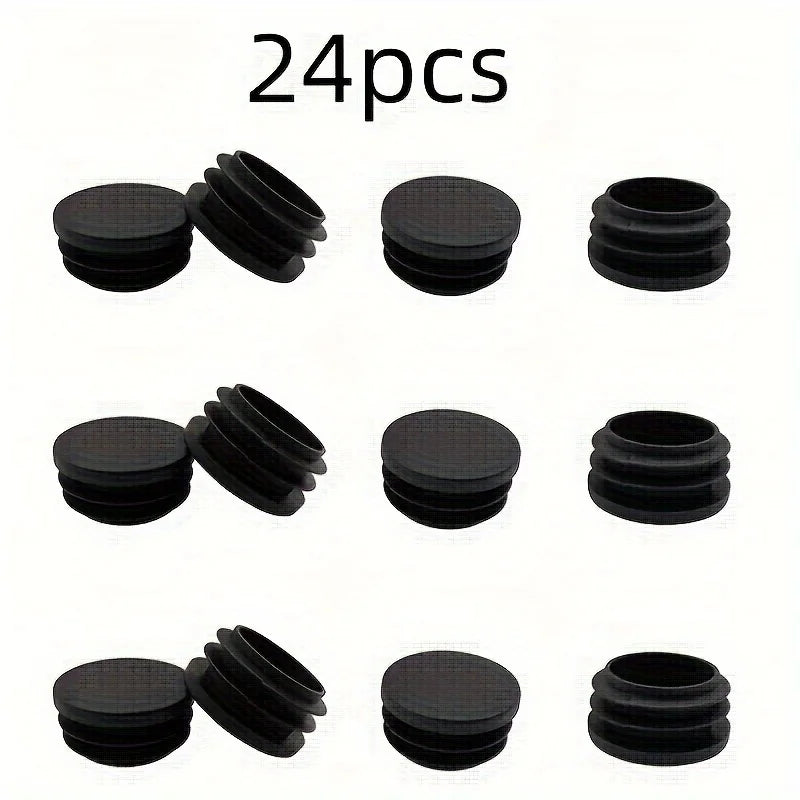 Black Pipe Plug End Caps – Furniture Leg Floor Protectors Furniture Leg Caps Axl 24pcs