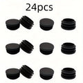 Black Pipe Plug End Caps – Furniture Leg Floor Protectors Furniture Leg Caps Axl 24pcs