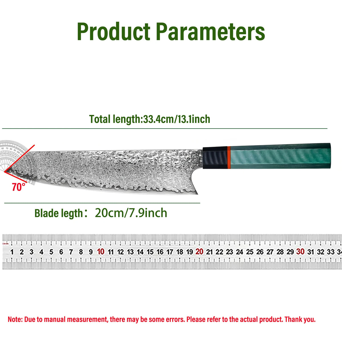 Kiritsuke Knife 67-Layer Damascus Steel – 20cm Chef's Blade Damascus Chef Knife Axl