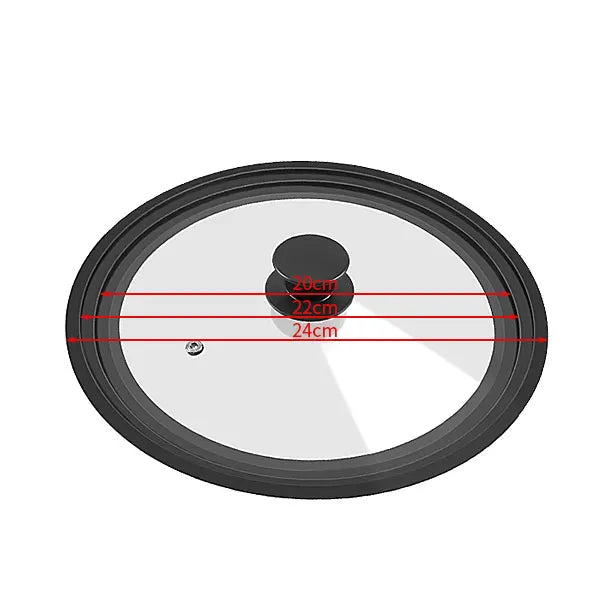 Universal Silicone Glass Lid for Pans & Skillets 16–32cm | PGY Cookware Lid Axl Black 20-22-24cm