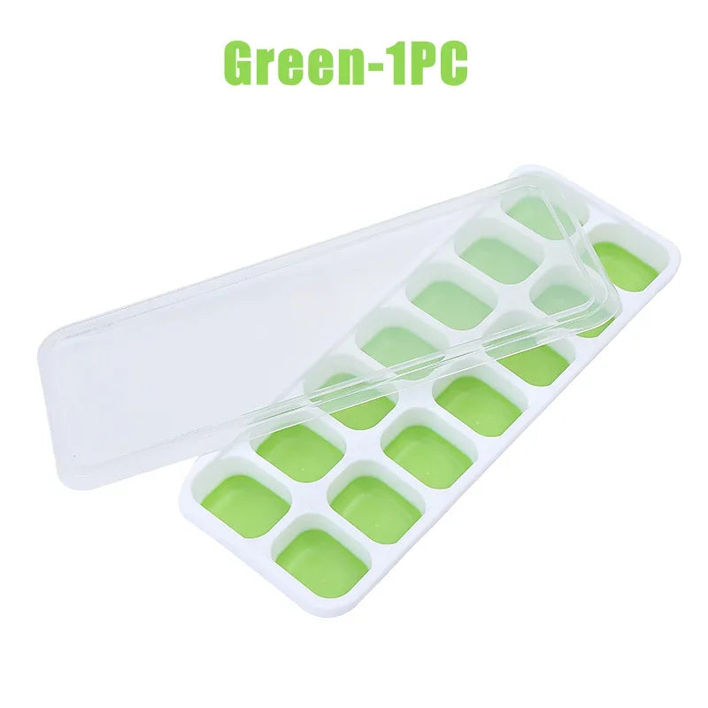 Silicone Ice Cube Tray with Lid – 14-Grid Non-Stick Mold Ice Cube Tray Axl 1pcs A