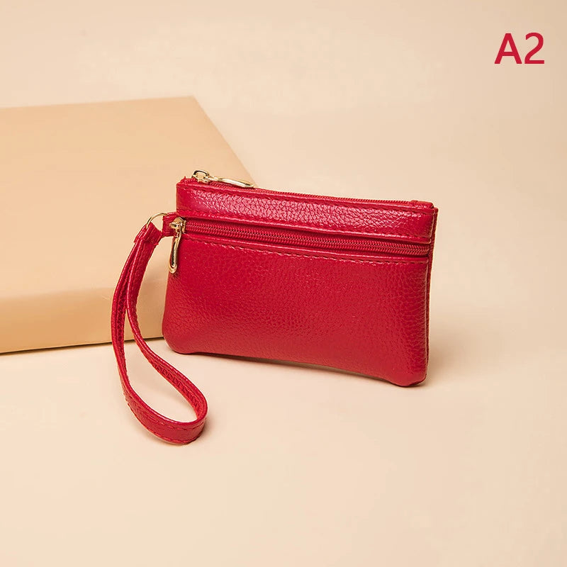 Women's PU Leather Mini Wallet – Zipper Coin Purse & Card Hold Mini Leather Wallet Axl A2