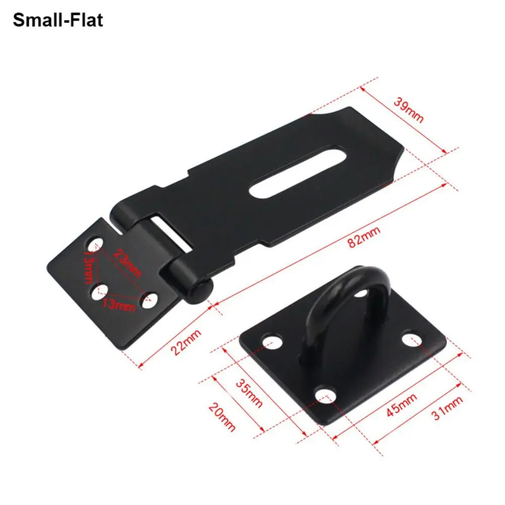 Stainless Steel Padlock Hasp – 90° Right Angle Shed Door Latch Door Security Hasp Axl S-Flat Black