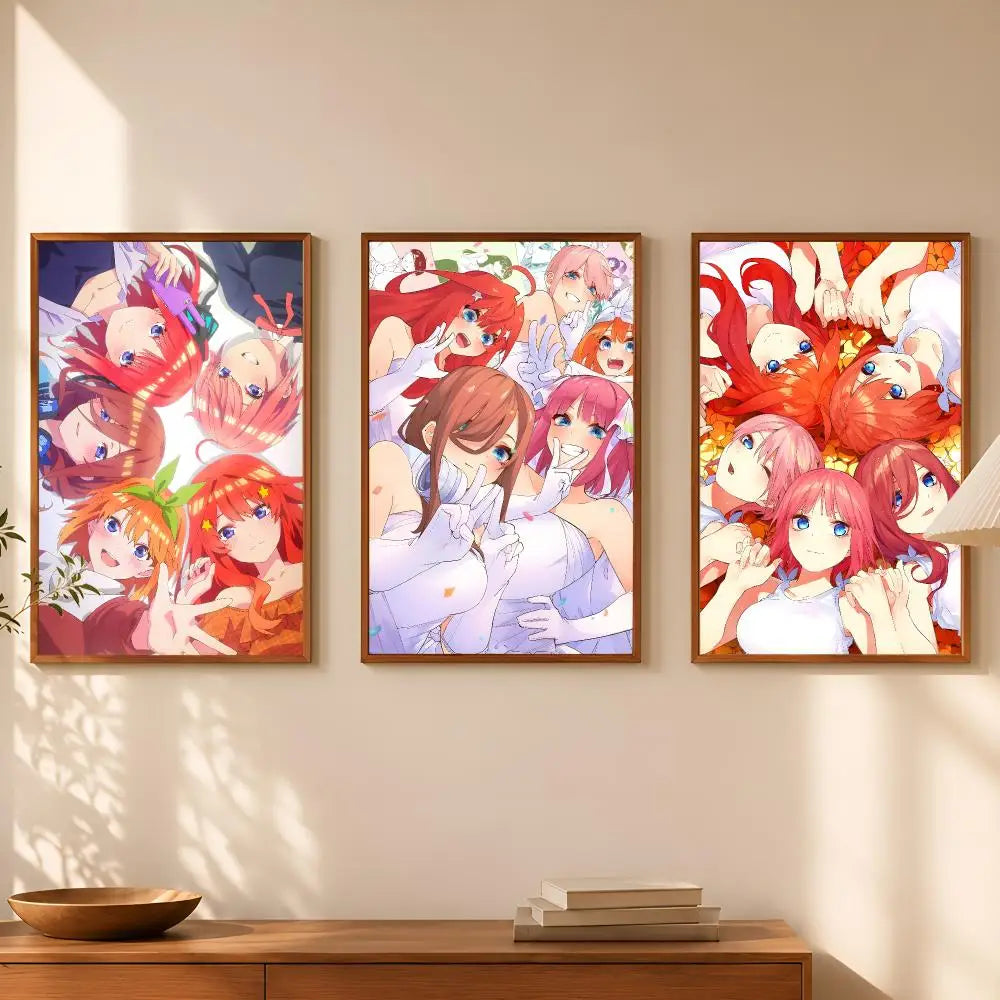 Quintessential Quintuplets Self-Stick Wall Art Poster | HD Waterproof Anime Wall Poster Axl
