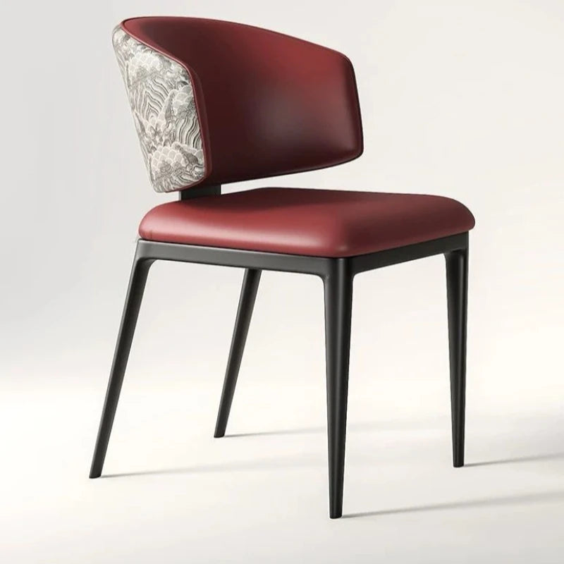 Minimalist Modern Dining Chair – Nordic Leather & Metal Frame Dining Chair Axl