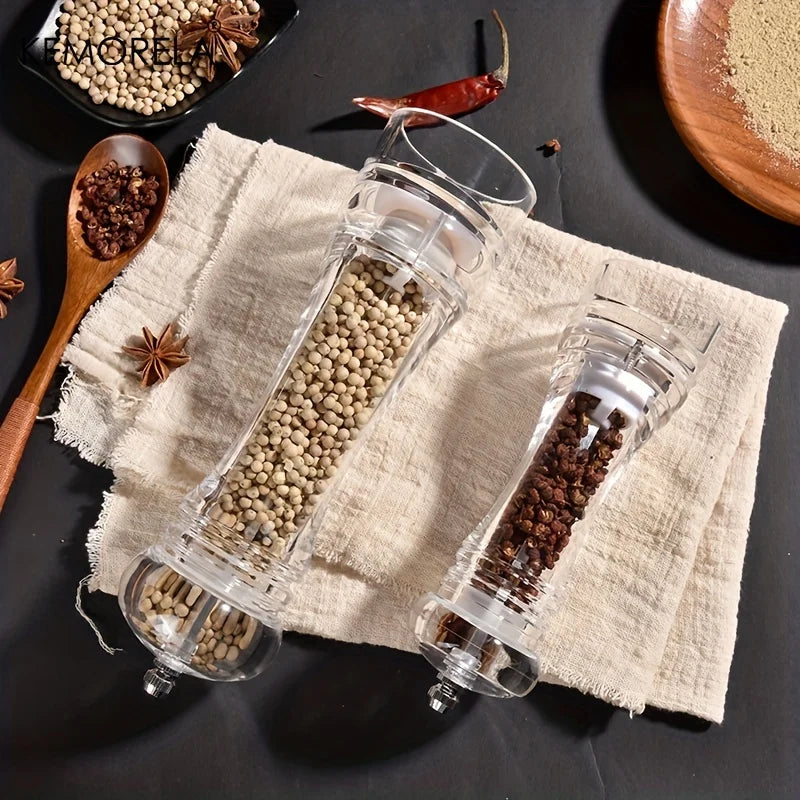 KEMORELA Acrylic Manual Pepper & Salt Grinder Mill Shaker Spice Grinder Mill Axl