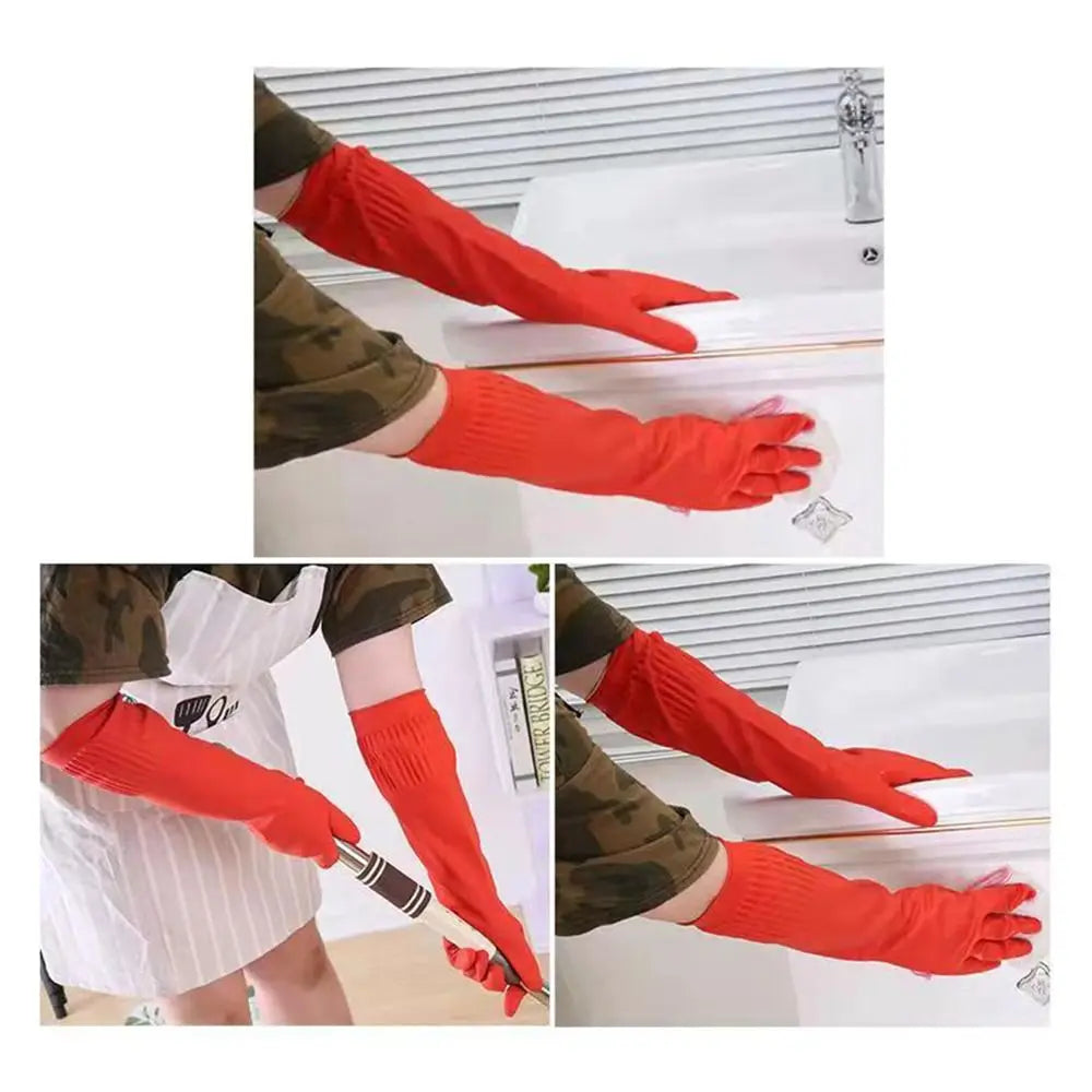 Heavy Duty Rubber Gloves – Extra Long Chemical Resistant Gauntlets Protective Rubber Gloves Axl