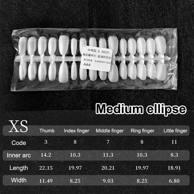 300 Pcs Matte & Clear False Nail Tips – Gel Extension DIY Kit False Nail Tips Axl A25