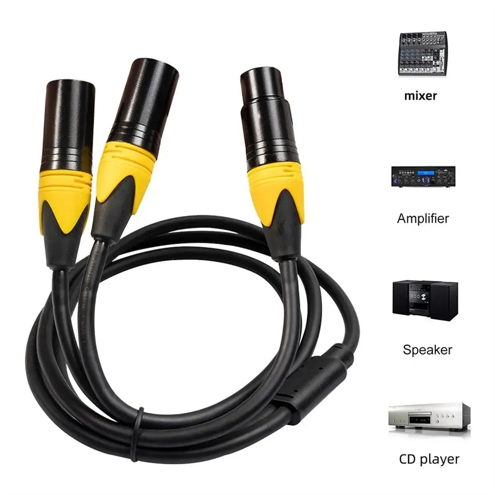 XLR Y Splitter Cable | 1 Female to 2 Male 3-Pin Audio Signal XLR Splitter Cable Axl
