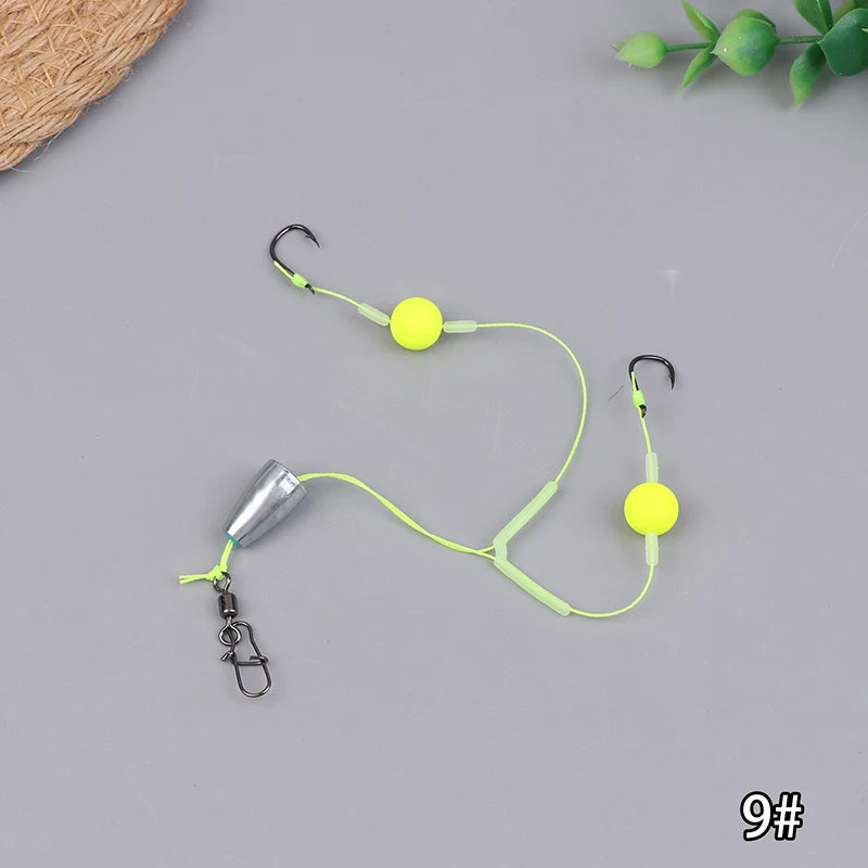 Double Hook Carp Hair Rig – Anti-Eject Ready Made Fishing Rig Carp Fishing Rig Axl Hook 9