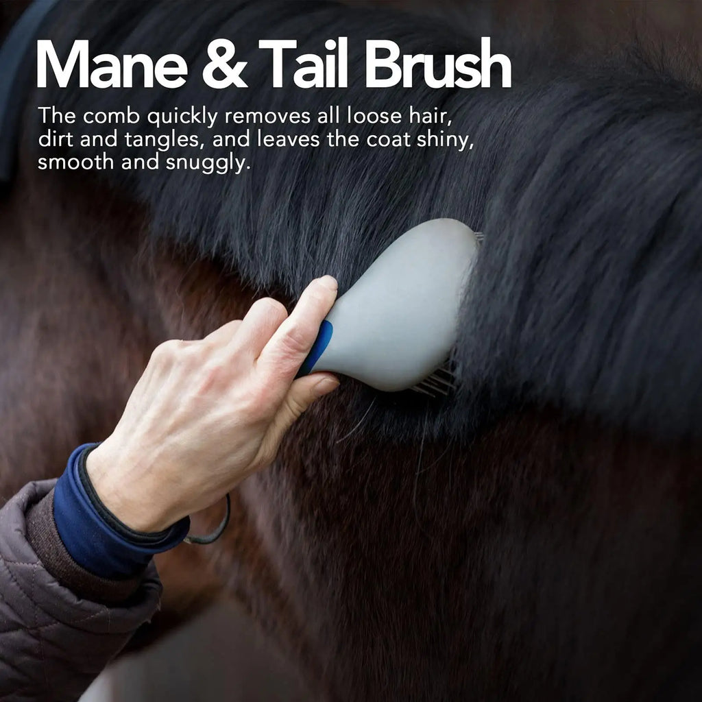 Horse Mane & Tail Brush – Soft Needle Bristles Grooming Kit Horse Grooming Brush Axl