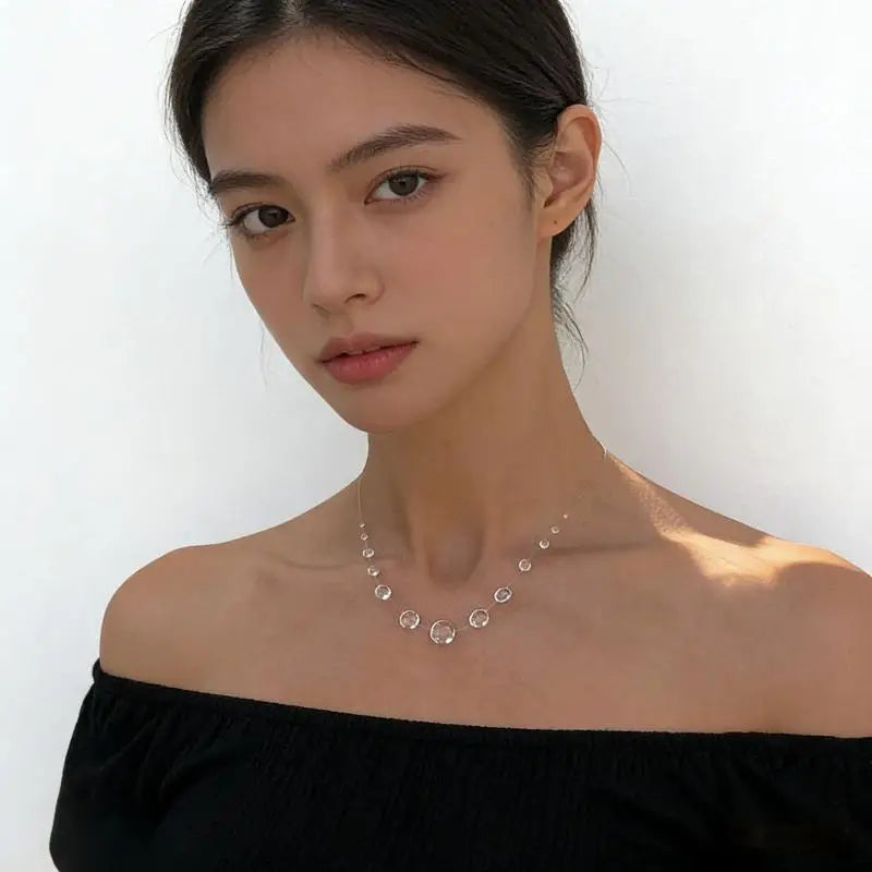 Clear Dewdrop Necklace – Handmade Resin Water Drop Pendant Pendant Necklace Axl