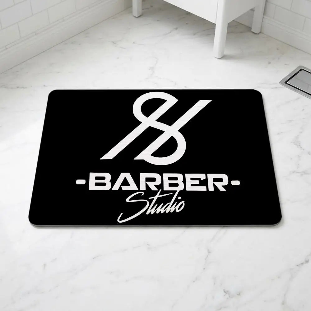 Diatomite Bath Mat – Quick Dry Anti-Slip Barber Shop Pattern Diatomite Bath Mat Axl